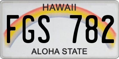 HI license plate FGS782