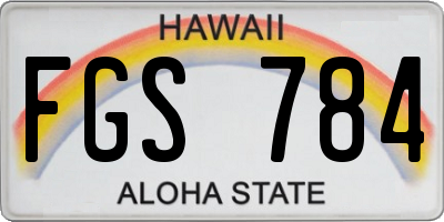 HI license plate FGS784