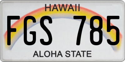 HI license plate FGS785