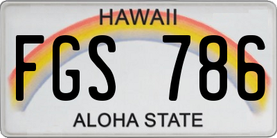 HI license plate FGS786