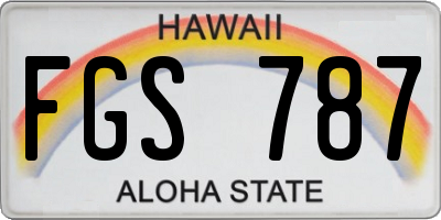 HI license plate FGS787