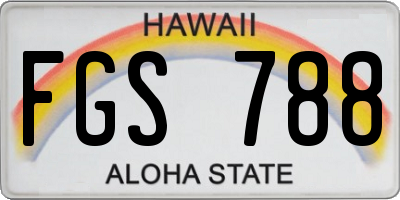 HI license plate FGS788