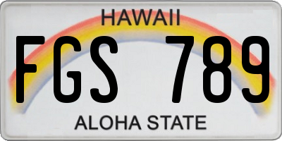 HI license plate FGS789
