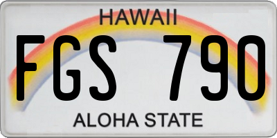 HI license plate FGS790