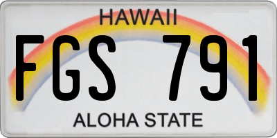 HI license plate FGS791