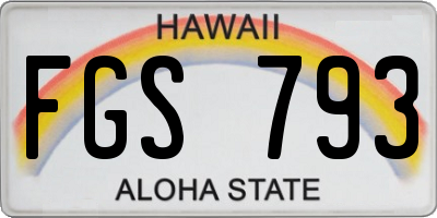 HI license plate FGS793