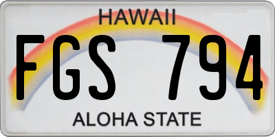 HI license plate FGS794