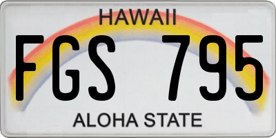 HI license plate FGS795