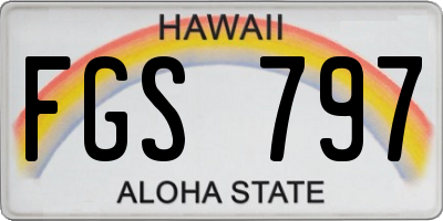 HI license plate FGS797