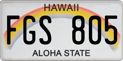 HI license plate FGS805