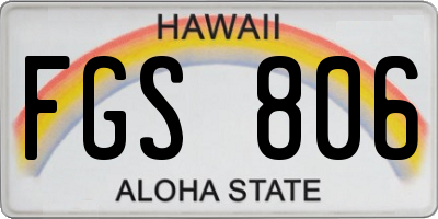 HI license plate FGS806