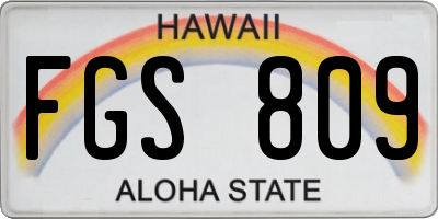 HI license plate FGS809