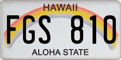 HI license plate FGS810