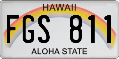 HI license plate FGS811
