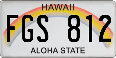 HI license plate FGS812