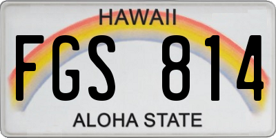 HI license plate FGS814