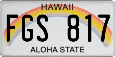 HI license plate FGS817