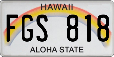 HI license plate FGS818