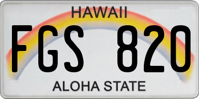 HI license plate FGS820