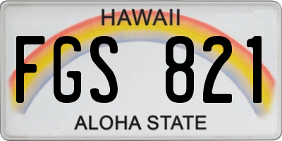 HI license plate FGS821