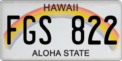 HI license plate FGS822