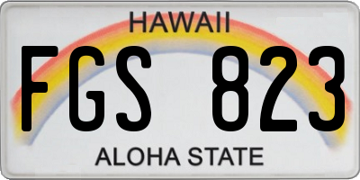 HI license plate FGS823