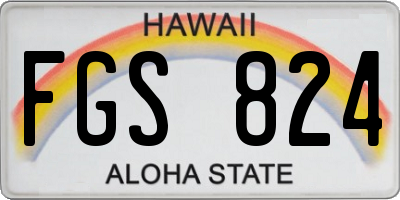 HI license plate FGS824