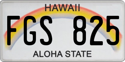 HI license plate FGS825