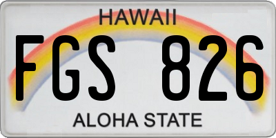 HI license plate FGS826