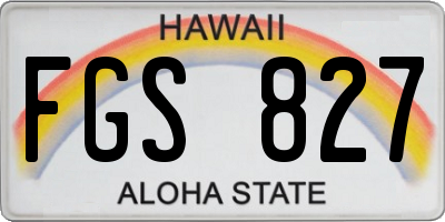 HI license plate FGS827