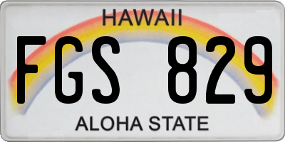 HI license plate FGS829