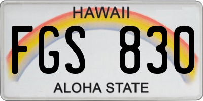HI license plate FGS830