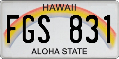 HI license plate FGS831