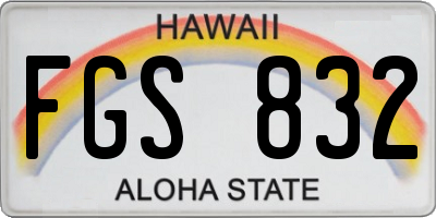 HI license plate FGS832