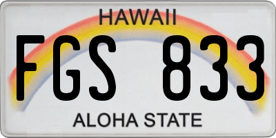 HI license plate FGS833