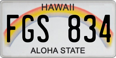 HI license plate FGS834