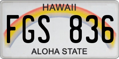 HI license plate FGS836
