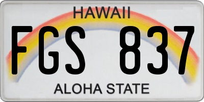 HI license plate FGS837