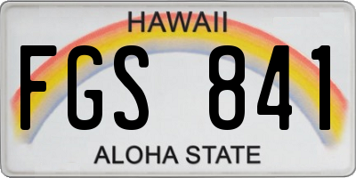 HI license plate FGS841