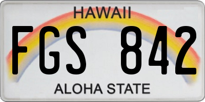 HI license plate FGS842