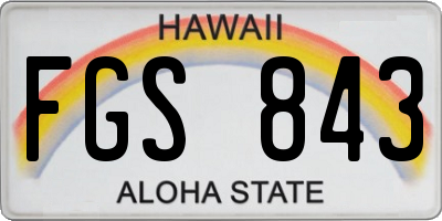 HI license plate FGS843