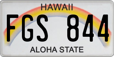 HI license plate FGS844