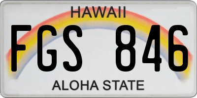 HI license plate FGS846
