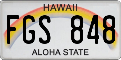 HI license plate FGS848