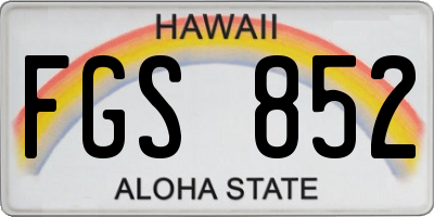 HI license plate FGS852