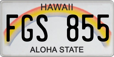 HI license plate FGS855