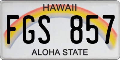HI license plate FGS857