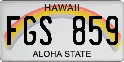 HI license plate FGS859
