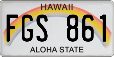 HI license plate FGS861
