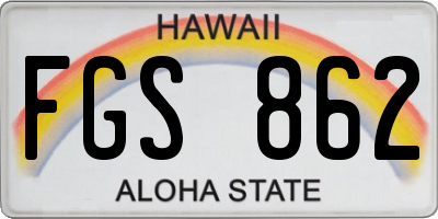 HI license plate FGS862